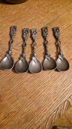 Set van 5 vintage tinnen lepels, Antiek en Kunst, Ophalen of Verzenden