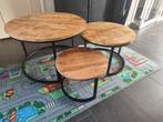 Salontafel mango 3 stuks, Ophalen, 50 tot 100 cm, Rond, 50 tot 100 cm