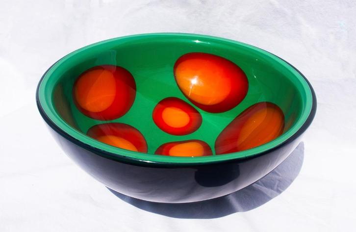 Unieke vintage glazen schaal 1994, Jaroslav Svoboda, Huis en Inrichting, Woonaccessoires | Schalen en Manden, Zo goed als nieuw