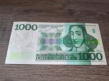 Heel mooi biljet 1000 gulden Spinoza, 1972 beschikbaar voor biedingen