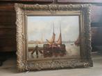 L. Hartman Schilderij - Boten op het Water, Antiek en Kunst, Kunst | Schilderijen | Klassiek, Ophalen of Verzenden