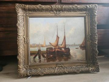 L. Hartman Schilderij - Boten op het Water beschikbaar voor biedingen