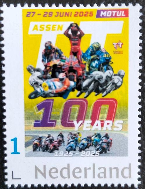 Juni 2025 Motorsport 100 Jaar TT Assen bijzondere postzegel., Postzegels en Munten, Postzegels | Nederland, Postfris, Verzenden