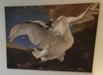 Schilderij van de bedreigde zwaan, Antiek en Kunst, Ophalen