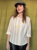 Retro blouse / overhemd - print - CANDA - bloemenprint 40/L, Maat 38/40 (M), Wit, Ophalen of Verzenden, Vintage