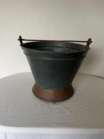 Oude Antieke Vintage IJzeren Koperen Emmer Melkemmer, Ophalen of Verzenden