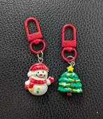 Kerst sleutelhangers clip on sneeuwpop en kerstboom, Diversen, Kerst, Verzenden