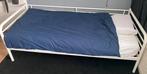Eenpersoons bed incl matras, 90 cm, Eenpersoons, Metaal, Wit
