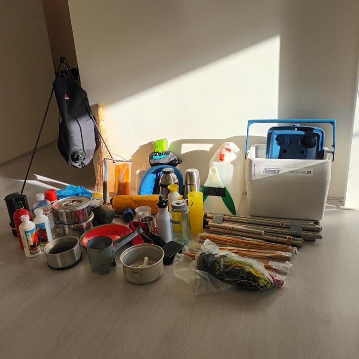 Diverse kampeerspullen, in één koop, Caravans en Kamperen, Tenten, tot en met 2, Gebruikt, Ophalen of Verzenden