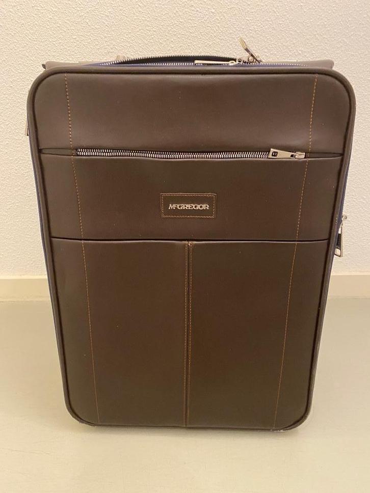 McGregor leren trolley koffer, Sieraden, Tassen en Uiterlijk, Koffers, Gebruikt, Leer, 50 tot 60 cm, 35 tot 45 cm, Uitschuifbare handgreep