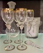 Versace wijnglazen (5) en wijnstop, Ophalen of Verzenden, Zo goed als nieuw, Kristal, Glas of Glazen