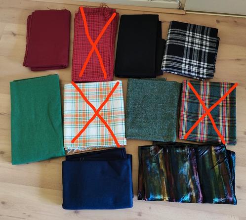 7 verschillende grote lappen stof elk voor € 5,00., Hobby en Vrije tijd, Stoffen en Lappen, Zo goed als nieuw, Katoen, 120 cm of meer