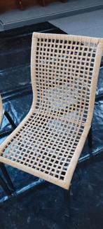 Nieuw: 2 rotan stoeltjes met aluminium onderstel., Huis en Inrichting, Stoelen, Ophalen, Zo goed als nieuw, Bruin, Twee