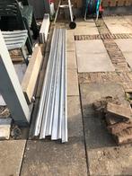 7 lengtes van 2,5 meter daktrim met 2 hoeken, Doe-het-zelf en Verbouw, Metalen, Ophalen, Zo goed als nieuw, Aluminium
