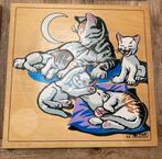 Rolf schoolmateriaal houten puzzel poezen/poes + kittens, 2 tot 4 jaar, 10 tot 50 stukjes, Ophalen of Verzenden, Zo goed als nieuw