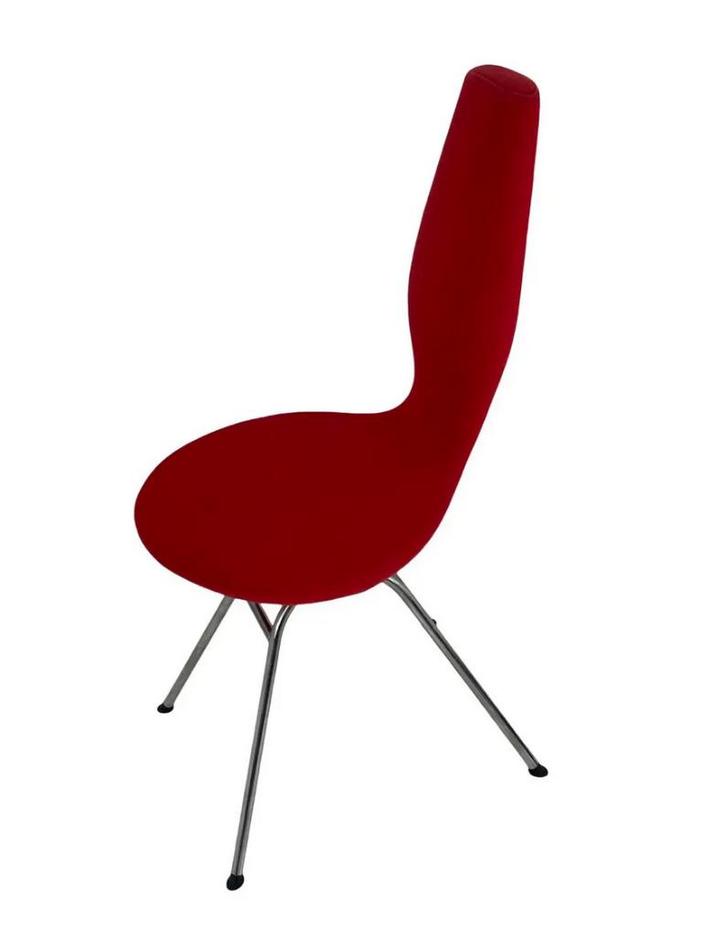 varier / stokke date (4 stuks rood), Huis en Inrichting, Stoelen, Gebruikt, Vier, Metaal, Stof, Rood, Ophalen