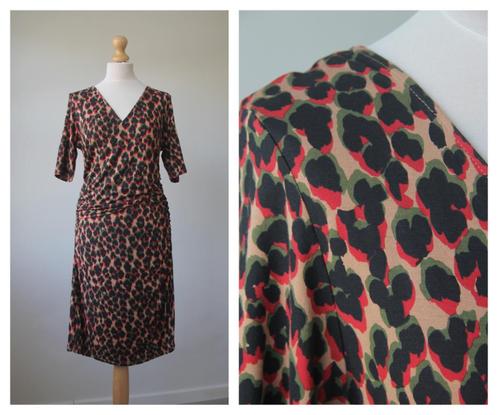 Samsoe & Samsoe / luipaard jurk bruin / maat XL, Kleding | Dames, Jurken, Zo goed als nieuw, Maat 46/48 (XL) of groter, Bruin