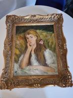 Handgeschilderd schilderij met lijst, Ophalen of Verzenden