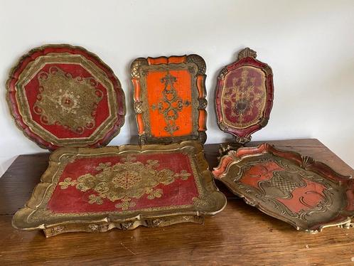 Vintage Florentijnse dienbladen, verschillende maten, Antiek en Kunst, Antiek | Keukenbenodigdheden, Ophalen