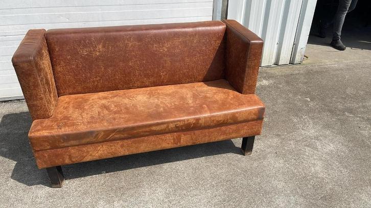 5 luxe 2 persoons horeca eetbank restaurant banken cognac, Huis en Inrichting, Stoelen, Gebruikt, Vijf, Zes of meer stoelen, Hout