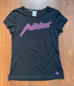 Adidas shirt zwart met diamantjes, 164, Zo goed als nieuw, Roze, Maat 34 (XS) of kleiner, Verzenden