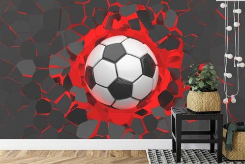 Fotobehang / Behang - 3d Voetbal, Huis en Inrichting, Stoffering | Behang, Rood, Zwart, minder dan 10 m², Verzenden