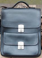 Vintage leren schouder koeriers kantoor tas Ruitertassen, Overige merken, Gebruikt, Zwart, Ophalen of Verzenden