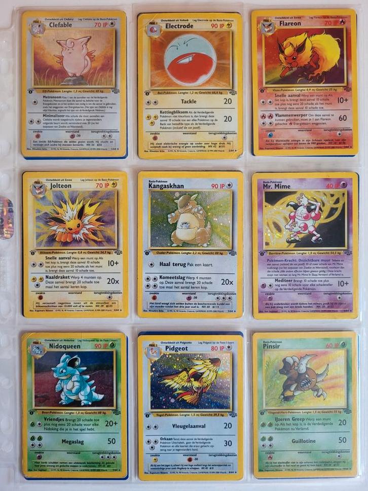 Pokemon Jungle Complete Set NL 1st edition - in topstaat, Hobby en Vrije tijd, Verzamelkaartspellen | Pokémon, Gebruikt, Meerdere kaarten
