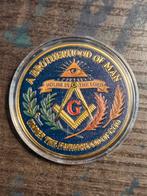 Vrijmetselarij Gedenkmunt, Ophalen of Verzenden, Nieuw