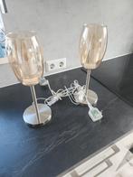 2x Tafel Lampjes - Wijnglas Design - Zo Goed Als Nieuw, Huis en Inrichting, Lampen | Tafellampen, Ophalen, Zo goed als nieuw, Glas