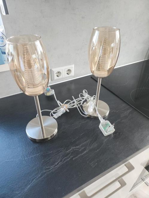 2x Tafel Lampjes - Wijnglas Design - Zo Goed Als Nieuw, Huis en Inrichting, Lampen | Tafellampen, Zo goed als nieuw, Minder dan 50 cm