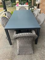 Degelijke tuinset antraciet rotan, Tuin en Terras, Tuinsets en Loungesets, Ophalen, Gebruikt, Stoel