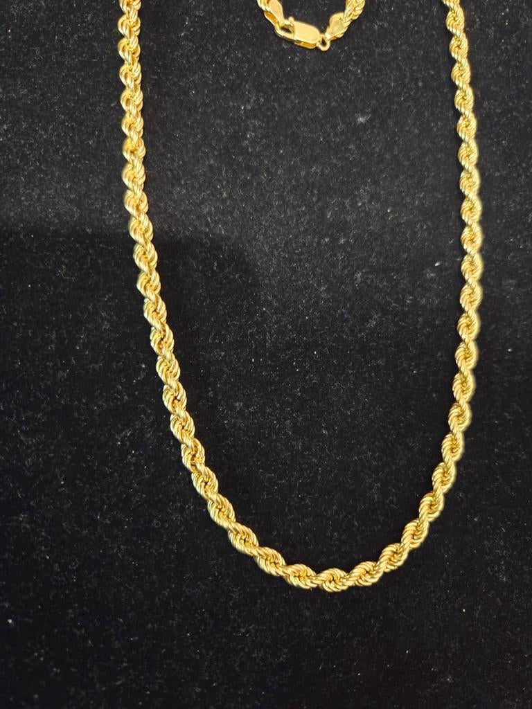 14 k gouden rope ketting 21,1 gram 65 cm, Ophalen of Verzenden, Nieuw, Goud, Goud