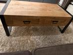 Salontafel hout/staal met lades - ivm verhuizing, Ophalen, 100 tot 150 cm, 50 tot 100 cm, Zo goed als nieuw