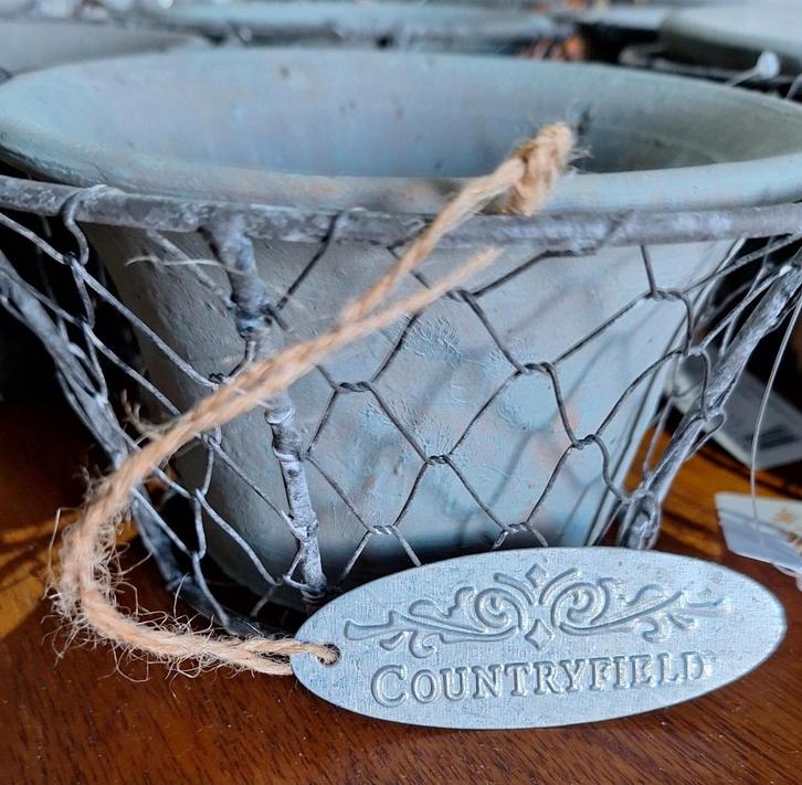 12 stuks leuke bloempotjes Countryfield, Tuin en Terras, Bloempotten, Nieuw, Aardewerk, Binnen, Balkon, Tuin, Minder dan 40 cm