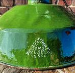 Vintage groene industriële emaille hanglamp 1955 Sovjet-Unie, Huis en Inrichting, Lampen | Hanglampen, Gebruikt, Ophalen of Verzenden