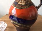 Forse west Germany vaas, Peru, orange, blauw, bruin, fatlava, Ophalen of Verzenden