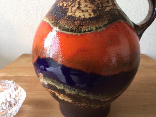 Forse west Germany vaas, Peru, orange, blauw, bruin, fatlava, Antiek en Kunst, Antiek | Keramiek en Aardewerk, Ophalen of Verzenden
