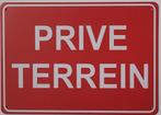 Prive Terrein rood reclamebord van metaal wandbord decoratie, Info@deconoord.nl, Deco Noord, Nieuw, Ophalen of Verzenden