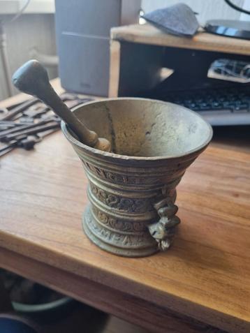 Bronzen Vijzel met Stamper - Decoratief beschikbaar voor biedingen