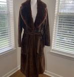 Lange Leren Bruine Vintage Winterjas maat M, Kleding | Dames, Jassen | Winter, Verzenden, Zo goed als nieuw, Bruin