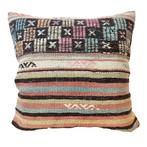 Kelimkussen 45x45 zacht terra roze bruin van vintage kelim, Yazgibi, Overige kleuren, Verzenden, Vierkant