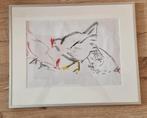 Tekening kippen van Francia. Marianne Milius, Antiek en Kunst, Ophalen