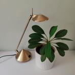 Vintage zware messing halogeen lamp met 2 helderheidsstanden, Ophalen of Verzenden, Zo goed als nieuw, Minder dan 50 cm