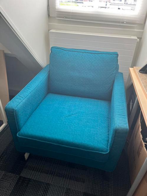 Blauwe loveseat 1 persoon, Huis en Inrichting, Banken | Sofa's en Chaises Longues, Zo goed als nieuw, Eenpersoons, Minder dan 150 cm