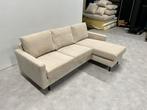 Nieuw GRATIS LEVERING beige ribstof loungebank 200x135, Ophalen of Verzenden, Nieuw, 150 cm of meer, Vierpersoons of meer