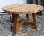 Ronde teakhouten tafel 140, Huis en Inrichting, Tafels | Eettafels, Gebruikt, Ophalen of Verzenden, Vijf personen of meer, 100 tot 150 cm