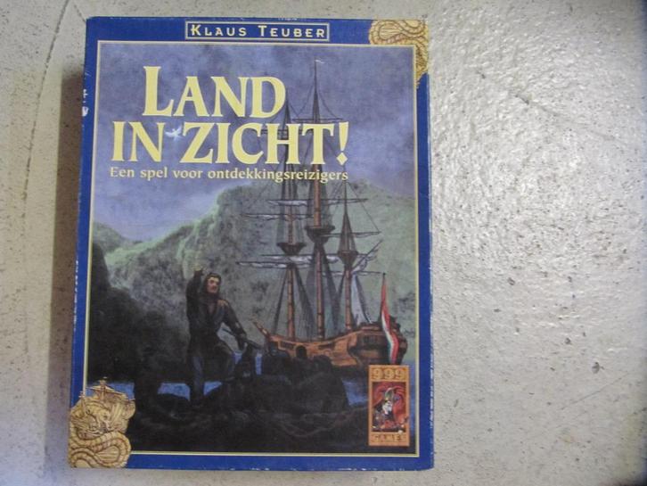 999 games bordspel LAND IN ZICHT, Hobby en Vrije tijd, Gezelschapsspellen | Bordspellen, Zo goed als nieuw, Een of twee spelers