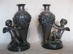 Auguste Moreau bronzen vazen, Ophalen, Brons