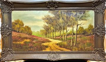 Olieverfschilderij Landschap met Bomen beschikbaar voor biedingen